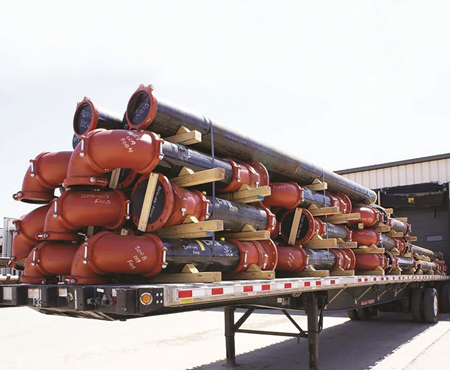 Transportation of grooved pipe spools is more efficient, reducing trips, site congestion and shipping costs.